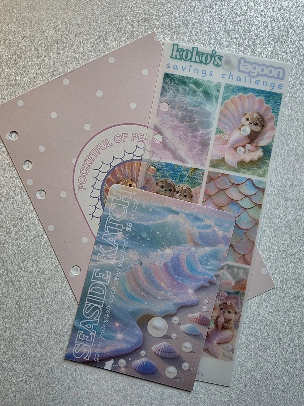 A6 Bundle Seaside Savings Cards - Pastel Pink & Blue Krafted By Koko
